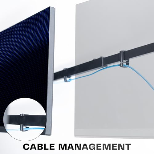 VIVO Premium Triple Monitor Wall Mount for 3 Screens up to 22 lbs, Fits up to 38 inch Ultrawides on Center Bracket, Adjustable Telescoping Arms, Flush Wall Setup, Black, MOUNT-TS03C - size: up to 38", style: Triple mount
