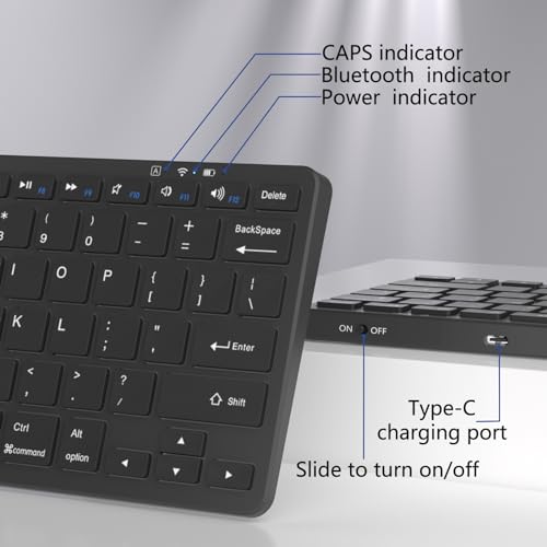 MMK Wireless iPad Keyboard-Black | Tablet Keyboard for iPad 11th/10th/9th/8th & Pro 13/12.9/11", Air 13/11" and Other Bluetooth-enabled Devices. - color: Black