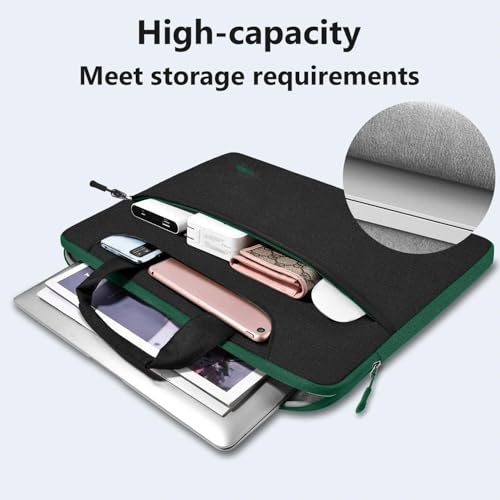Hseok Laptop Shoulder Bag 15 15.6 16 Inch Briefcase,Compatible MacBook Pro/Neo 16",MacBook Air/Pro 15,XPS 15/16 and most 15.6-16 and Most 15-16 Notebooks,Spill-Resistant Handbag,Black Green - color: Black Green, size: 15-16 inch