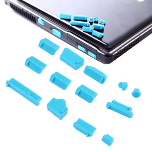 13Pcs/Set Protective Silicone USB RJ45 Port HDMI Interface Cover Anti-Dust Plug Dust Stopper Computer Accessories Dustproof Cover(Pink) - color: pink