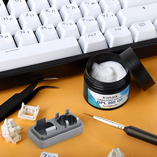 RUNJRX Switch Lube Kit GPL 205G0 0.53oz/15g, Switch Opener for MX Cherry Akko Panda Kailh Switch,Lube Brush for Keyboard Switches - style: Lube Kit-I