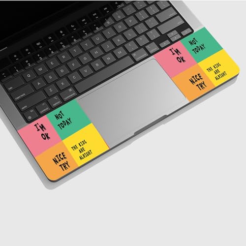 Universal Laptop Skin Sticker with 2 Wrist Pad Skins, Waterproof Scratch Resistant Vinyl Laptop Cover Decal, Cut to Fit for 11–15.6 Inch MacBook HP Dell Lenovo, Quote Words - color: Quote Words