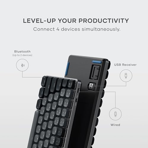 Satechi SM1 75% Mechanical Keyboard, Backlit Bluetooth, Dark Gray/Gray | 84 Keys, Compact Wireless, Gaming, for Mac and Windows - color: Dark Gray/ Gray, size: 84 Keys