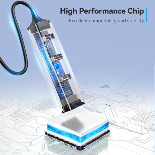 USB-C to Ethernet Adapter, 3-Port USB 3.0 Hub with Gigabit Ethernet, Aluminum USB to RJ45 LAN Network Converter 10/100/1000 Mbps for MacBook, Laptop