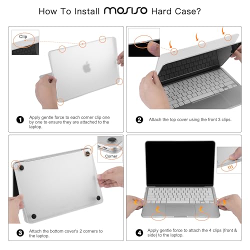 MOSISO Compatible with MacBook Neo Case 13 inch 2026 A3404 A18 Pro Chip | 4 in 1 Kit Ultra-Thin Exact-Fit Scratches&Fingerprints Resistant Protective Hard Shell Matte Case Cover, Black Clear - color: Black Clear