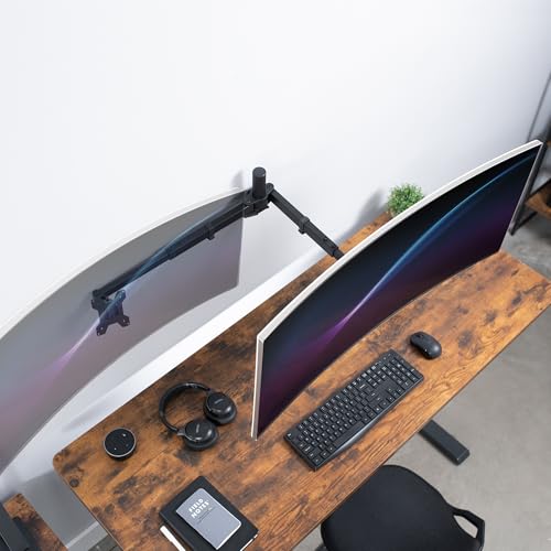 VIVO Premium Dual Ultra Wide LCD LED 27 to 38 inch Monitor Wall Mount, Heavy Duty, Telescoping Arms, Flush Wall Setup, Fits 2 Screens, Black, MOUNT-TS38B - size: up to 38", style: Dual mount