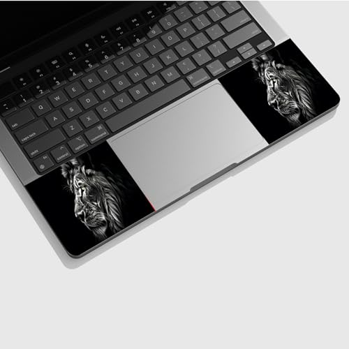 Universal Laptop Skin Sticker with 2 Wrist Pad Skins, Waterproof Scratch Resistant Vinyl Laptop Cover Decal, Cut to Fit for 11–15.6 Inch MacBook HP Dell Lenovo, Black Lion - color: Black Lion