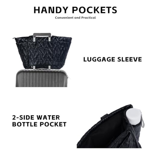 BUG Lightweight Women Laptop Tote Bag for Work, Casual Handbag for Travel Beach College Teacher - color: Glossy Black