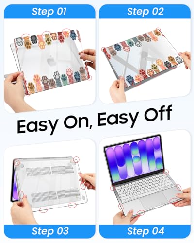 Fintie Case for MacBook Neo 13 Inch A3404 2026, Cat Paw | Snap-On Hard Shell Cover, Ultra-Thin, Slim Fit, Lightweight - color: Cat Paw