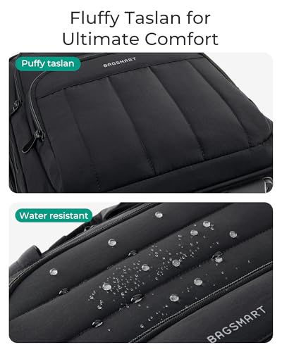 BAGSMART Small Underseat Carry on Luggage with Wheels, 16 inch Small Under Seat Luggage, Lightweight Travel Suitcase for Women, Classic - color: Deep Black