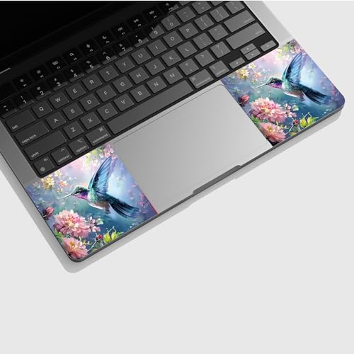 Universal Laptop Skin Sticker with 2 Wrist Pad Skins, Waterproof Scratch Resistant Vinyl Laptop Cover Decal, Cut to Fit for 11–15.6 Inch MacBook HP Dell Lenovo, Hummingbird Flowers - color: Hummingbird Flowers