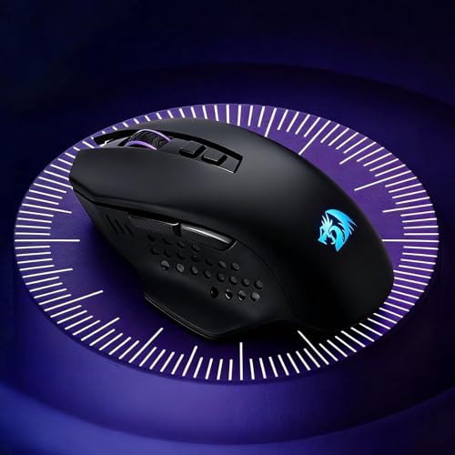 Redragon M656 MAX 3-Mode Wireless RGB Gaming Mouse 10000 DPI Remapping Keys | 0 Delay Cable-Free Dedicated for FPS Gamer, Redefine Keybinding Macro, Hyping Silky Backlight, Ergonomic Body for Any Grip - style: Tri-Mode
