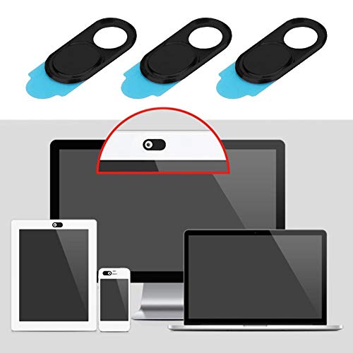 Zopsc Ultra Thin Metal Webcam Cover, 3-Pack Anti-Hacker Security Sliding Lens Protector for Laptops and Tablets Black Silver Mixed Color - color: black