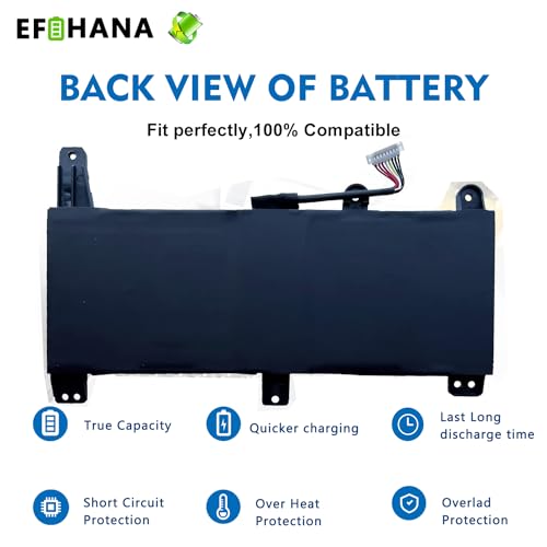 C41N1731-2 Laptop Battery Replacement for Asus ROG Strix G531GU G731GV G731GW G512LU G512LV G512LW G712LU G531GU G531GV G532LV G732LW G531GW Series 15.4V 66Wh 4335mAh 15.4V 66Wh 4335mAh - size: 10.24×3.43×0.28 in C41N1731-2