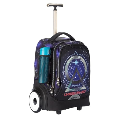 Rolling Laptop Bag with Quiet Wheels for 15.6 Inch Laptop, 6inch Large Wheel Roller Bag, Backpack with Wheels, Wheeled Computer Bag (T5- Starry Space) - color: T5- Starry Space