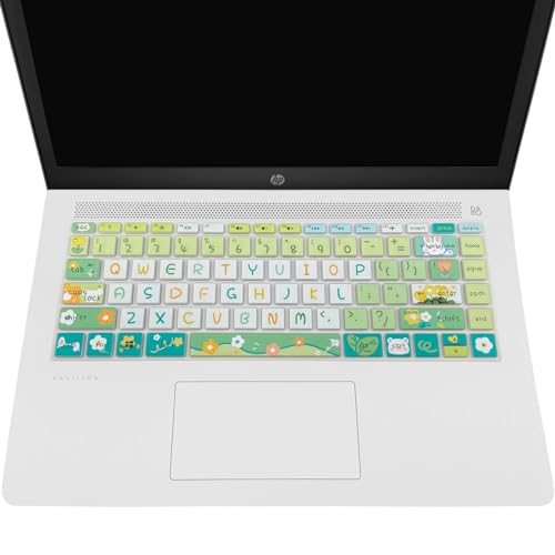 Cute Silicone Keyboard Cover for HP Pavilion x360 14 14-BA/BF/BW/CD/CF/DQ/DK/DH/DS/DF/FQ Series, 14-dk1013dx/dk1003dx/dk0002dx 14-dq1043cl 14-fq0013dx, Cute Flowers - color: Cute Flowers