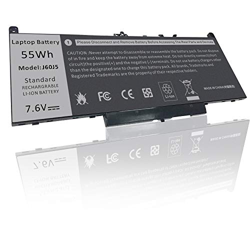 Futurebatt E7470 E7270 J60J5 Laptop Battery Lithium-ion for Dell Latitude E7470 E7270 7470 7270 Series Laptop 0MC34Y MC34Y R1V85 242WD GG4FM WYWJ2 1W2Y2 451-BBSX 451-BBSY 451-BBSU P26S001 P61G001 - size: J60J5 10.83*5.12*0.73 in