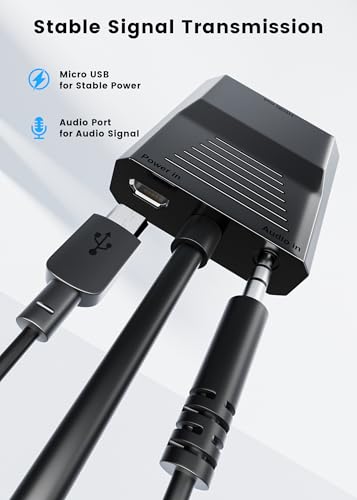 FOINNEX VGA to HDMI Adapter, 1080P Converter with USB Audio from Old Computer/Laptop/Desktop/PC VGA Source to HDMI HDTV/Monitor/Projector/Displayer, 1.5FT - size: 1.5FT/0.5M VGA to HDMI Adapter