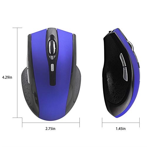 Bluetooth Wireless Mouse,Rechargeable Silent Mouse with Blue Light,1000 DPI 4 Buttons Mice for Notebook PC Laptop Computer Windows/Android Tablet/Microsoft/MacBook Pro (Blue)