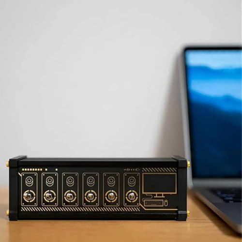 COYEUX 6 Port USB Switcher, USB Docking Station, Independent Control, Button Switch, Retro Gold Plating Table Setting, Share USB Devices, Ideal Gift for Boyfriend