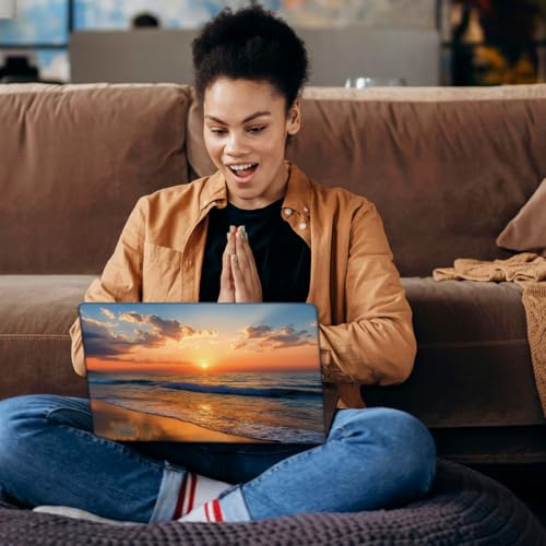 SUPERDANT Laptop Skin Sticker Laptop Decals Sunrise Beach Personalized Universal Notebook Computer Wrap Vinyl Skin Stickers Cover Art Decal Removable 12-15.6 Inch Waterproof Scratch-Resistant Gifts - style: Sunrise Sea