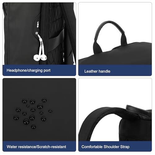 AUGUR Slim Laptop Backpack With 15.6 Inch Sleeve Professional Notebooks Bag Case Laptop Backpack Men Fit Travel/Business/Work - color: 17 Inch Black