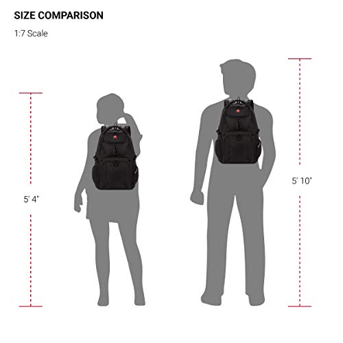 SwissGear 1900 Scansmart Mini/Slim Version, Fits Most 13 Inch Laptops and Tablets, TSA Friendly Backpack, Black - color: Black