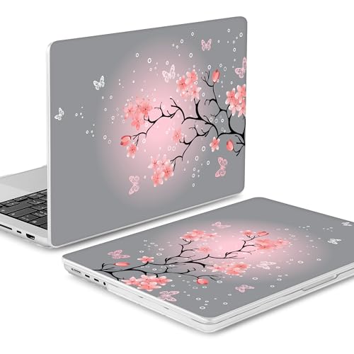 Mektron Case for M5 MacBook Pro 14 inch 2026 Model A3427 A3426 Fit 2025-2021 Model A3434 A3112 M4 A3112 A3401 A3185 M3 A2918 A2992 M2 A2779 M1 A2442 Pro/Max Cover, Butterfly Cherry Blossom - color: Butterfly Cherry Blossom