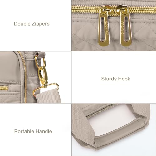 MOSISO 15-16 inch Laptop Bag, Laptop Briefcase Messenger | Compatible with MacBook Pro 16/Air 15, Square Quilted Computer Bag Work Office Business with 3 Pockets&Strap, Taupe Brown - color: Taupe Brown, size: 16 inch