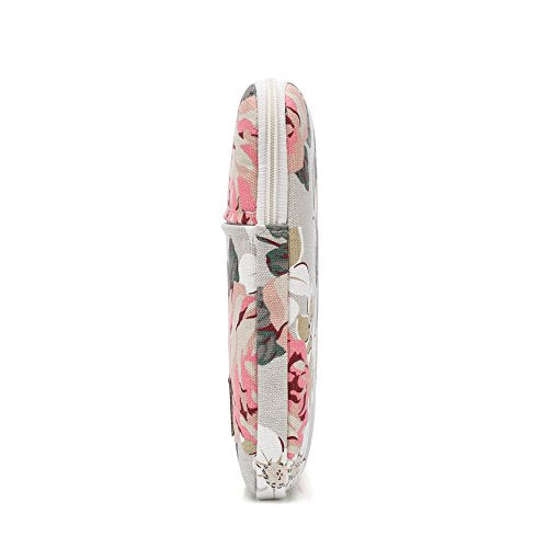 Canvaslife Pink Rose Pattern 13 inch Canvas Laptop Sleeve with Pocket 13 inch 13.3 inch Laptop 13 case13 Sleeve - color: Pink Rose, size: 13 inch/13.3 inch