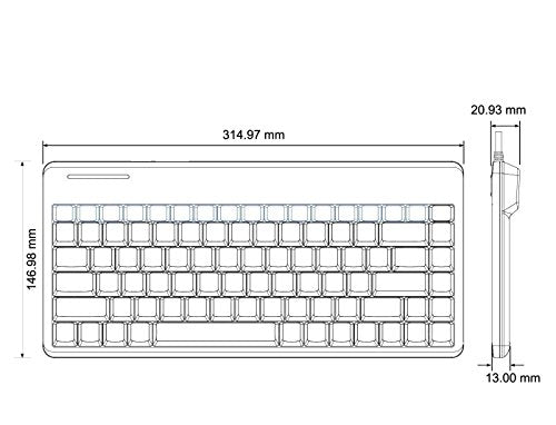 Perixx PERIBOARD-409H Wired USB Mini Keyboard with 2 USB Hubs, Black, US English Layout - style: USB with Hubs