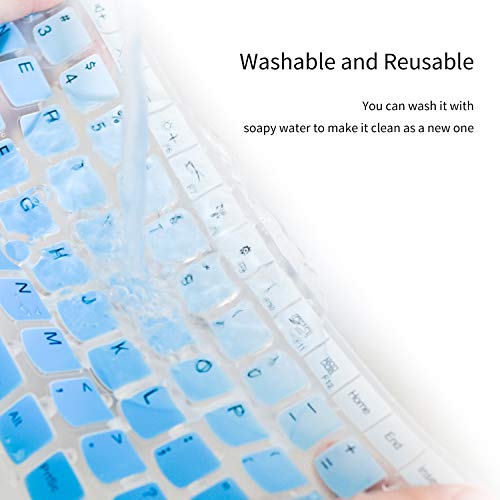 Keyboard Cover for HP Pavilion x360 14 & HP Laptop 14-dq0040nr/HP 14-dq/dh/dk 14-fq 14-cd/ce/cf HP Ultrabook 14, 14-dq5009nr 14-dq6015dx 14-dq0760dx 14-dq0762dx 14-dq0703dx 14-dq0052dx dq5043cl - color: Ombre Blue