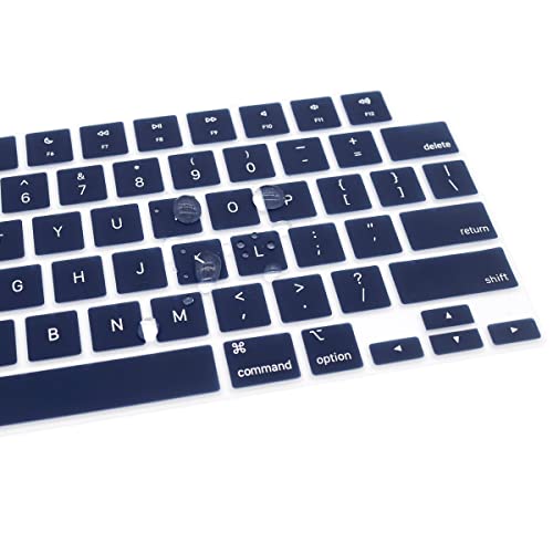 Se7enline Compatible with MacBook Keyboard Cover Skin for Mac Neo & Air 13/15 & Pro 14/16 inch (M5 M4 M3 M2 M1 A18 Pro) 2026/2025/2024/2023/2022/2021 Silicone Waterproof Dustproof Durable,Navy Blue - color: Navy Blue