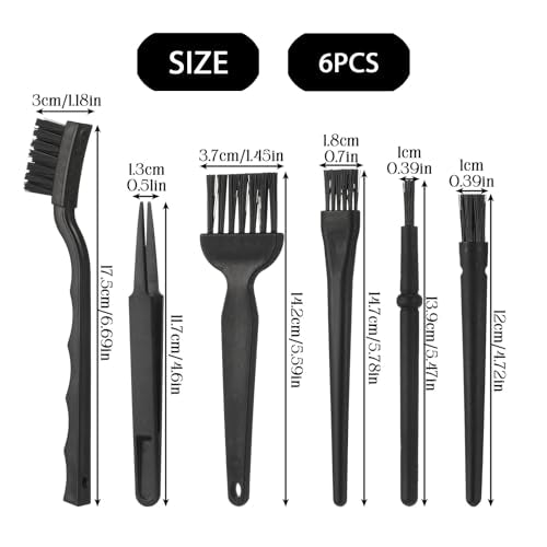 6PACK Anti-Static Cleaning Brush Set - Electronics Keyboard Detail Brushes