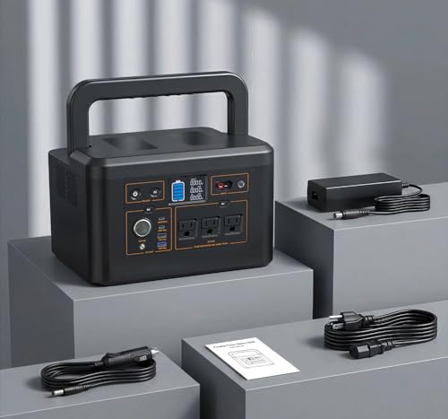 Portable Power Station 650W (1200W Peak), 576Wh Solar Generator | LiFePO4 Battery 3.5 Hour Fast Charging for Home & Emergency Backup, Hurricane, CPAP (Solar Optional) - color: Black