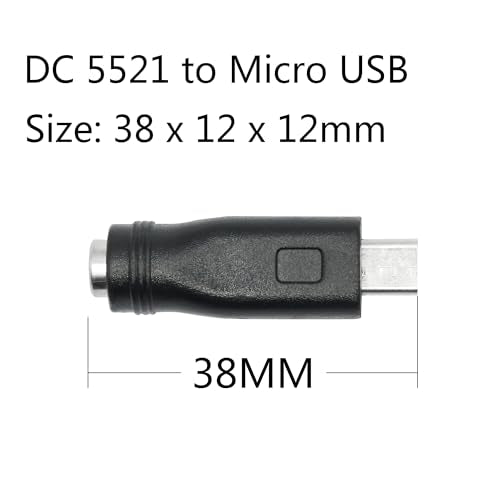 DC 5.5mm x 2.1mm to Micro USB Adapter, 5V DC 5521 Female to Micro USB Male Plug Convert Connector Power (4Pcs) - style: DC to Micro USB - 4Pcs