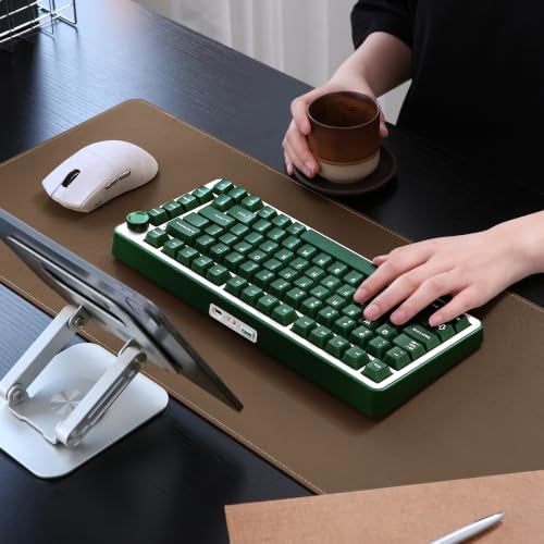YUNZII B75 PRO Wireless Mechanical Gaming Keyboard | Custom 75% Layout with Knob,Gasket Mount,Hot Swap,Creamy Pre-lubed Switch,BT/USB-C/2.4G (Olive Green, Cocoa Cream V2 Switch) - color: Olive Green, size: Cocoa Cream V2 Switch