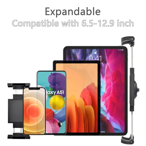 VAUBORTTI 1" Ball Tablet Holder – Screw-Mounted Tablet Mount Compatible with RAM B Size System, Adjustable iPad Holder for 7-12.9" Tablets, Car Truck Boat Dashboard