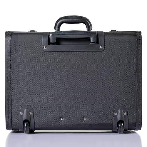 HAMMER ANVIL 19 Wheeled Briefcase Rolling Case Sales Sample Pilot Lawyer Attache - color: Black Ballistic Nylon
