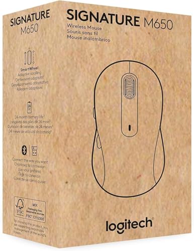 Logitech Signature M650 Wireless Mouse Small to Medium Sized Hands - Black - color: Black