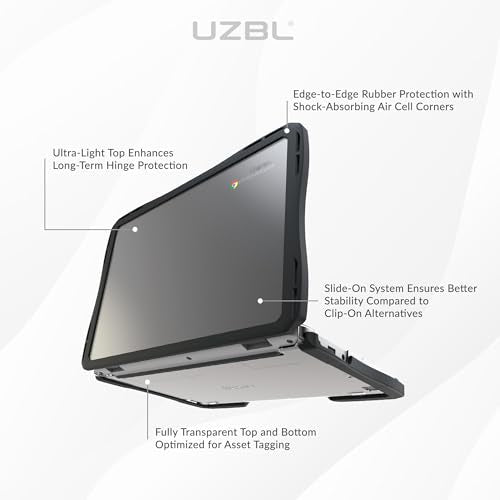 UZBL Air Hard Shell Case for Lenovo Chromebook 14e Gen 3, Clear, Student-Proof K-12 Protective Clear Cover (1-Pack) - size: 1 Pack