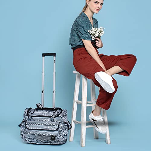 J World New York Donna Rolling Tote Bag on Wheels. Laptop Carry-On, Black (Measures 15 X 17 X 8.3 inches, Holds over 35 litres) - color: Black