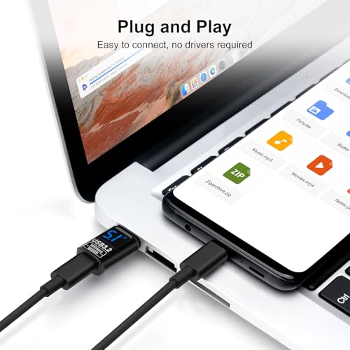 USB 3.2 Digital Display USB A Male to USB-C Female OTG Adapter 10Gbps (2 Pack), Real-time Power Monitoring, Up to 60W Fast Charging Compatible with Laptop, Power Bank and More USB-A Devices - style: AY-Am-Cf-dd-bk