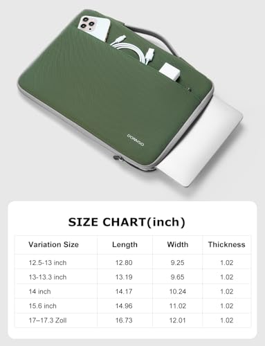 DOMISO 15.6 inch Laptop Case Sleeve Protective Cover Compatible with 16 inch MacBook Pro M4 M3 M2/Pro Max,15.6-16 inch HP Dell ASUS Lenovo Chromebook,Waterproof Computer Cases Bag,Avocado Green - color: Avocado Green, size: 15.6"