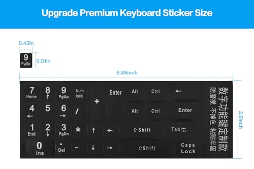 2PCS Keyboard Number Stickers, Keyboard Number Pad Replacement Stickers Universal for Wireless Numeric Pad Numpad Keypad, Laptop, Desktop, Computer, Keyboard Numbers Sticker -Matte - color: Numbers