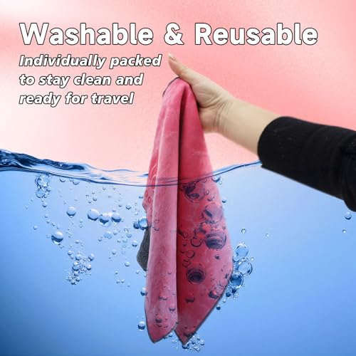 Pink Extra-Large Cleaning Cloths - 16"x12" Giant, Soft & Scratch-Free for TV, MacBook, iPad, Car Screens, Mirrors, Lenses, VR | Reusable Washable Pink & Gray 2-Pack