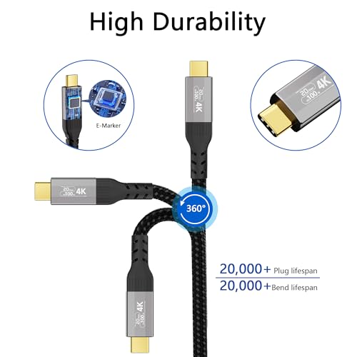 4-Pack(2FT+3.3FT+6.6FT+10FT) USB-c Cables,20Gbps Data Charging Cable,100W USB 3.2 Gen 2 High Speed, 4K Video Monitor Cord, USBC Display Cable Compatible with Thunderbolt 4/3 - size: 2FT+3.3FT+6.6FT+10FT