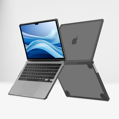 MOSISO Compatible with MacBook Air 13 inch Case M5 2026 M4 M3 M2 2025-2022 | A3449 A3240 A3113 A2681, 3 in 1 Kit Crack-Resistant Heavy Duty Protective Hard Shell Case Cover with TPU Bumper, Smoke Gray - color: Smoke Gray
