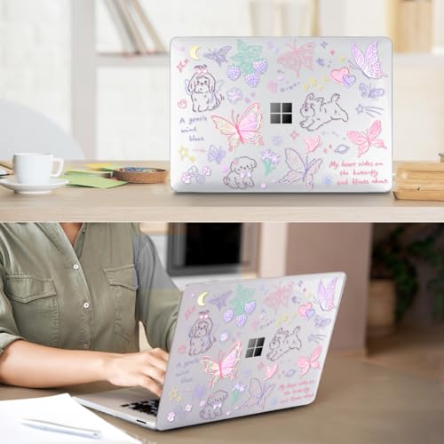 Case for Microsoft Surface Laptop 13.8 inch Touchscreen 2024 (7th Edition) Model 2036, Plastic Hard Shell Case + Keyboard Cover + Screen Protector for 13.8'' Microsoft Surface Laptop 7, Puppy - color: Puppy