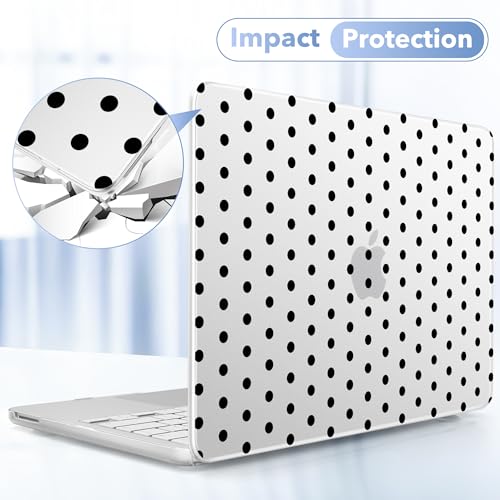 May Chen for MacBook Neo Case 13 inch 2026 | 100% Match Official Color | Pattern Printing, Anti-Crack & Scratch & Fingerprint | Protective Hard Shell Cases Laptop Model A3404, Black Polka dot - color: Black Polka dot